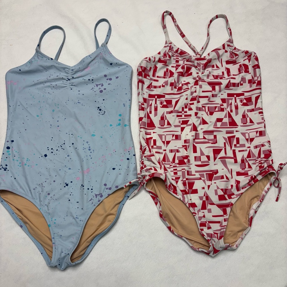 Crewcuts Kids Swim One Piece - Blue and Red Patterned